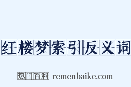 红楼梦索引反义词是什么意思的图片